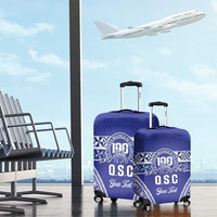 Personalised Queen Salote College Luggage Cover Kolisi Fefine 100th Anniversary Kupesi Blue LT14 - Polynesian Pride
