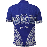 Personalised Queen Salote College Polo Shirt Kolisi Fefine 100th Anniversary Kupesi Blue LT14 - Polynesian Pride