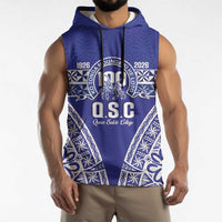Personalised Queen Salote College Sleeveless Hoodie Kolisi Fefine 100th Anniversary Kupesi Blue LT14 - Polynesian Pride