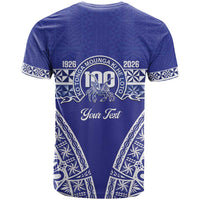 Personalised Queen Salote College T Shirt Kolisi Fefine 100th Anniversary Kupesi Blue LT14 - Polynesian Pride