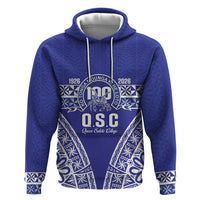 Personalised Queen Salote College Zip Hoodie Kolisi Fefine 100th Anniversary Kupesi Blue LT14 Pullover Hoodie Blue - Polynesian Pride