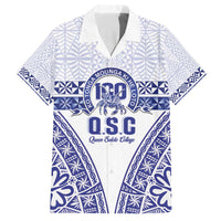 Personalised Queen Salote College Family Matching Off The Shoulder Long Sleeve Dress and Hawaiian Shirt Kolisi Fefine 100th Anniversary Kupesi White LT14 Dad's Shirt - Short Sleeve White - Polynesian Pride