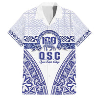 Personalised Queen Salote College Family Matching Off Shoulder Maxi Dress and Hawaiian Shirt Kolisi Fefine 100th Anniversary Kupesi White LT14 Dad's Shirt - Short Sleeve White - Polynesian Pride