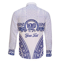 Personalised Queen Salote College Family Matching Short Sleeve Bodycon Dress and Hawaiian Shirt Kolisi Fefine 100th Anniversary Kupesi White LT14 - Polynesian Pride
