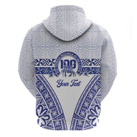 Personalised Queen Salote College Hoodie Kolisi Fefine 100th Anniversary Kupesi White LT14 - Polynesian Pride