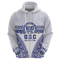Personalised Queen Salote College Hoodie Kolisi Fefine 100th Anniversary Kupesi White LT14 - Polynesian Pride