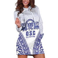 Personalised Queen Salote College Hoodie Dress Kolisi Fefine 100th Anniversary Kupesi White LT14 White - Polynesian Pride