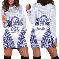 Personalised Queen Salote College Hoodie Dress Kolisi Fefine 100th Anniversary Kupesi White LT14 - Polynesian Pride
