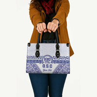 Personalised Queen Salote College Leather Bag Kolisi Fefine 100th Anniversary Kupesi White - Polynesian Pride