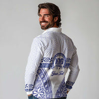 Personalised Queen Salote College Long Sleeve Polo Shirt Kolisi Fefine 100th Anniversary Kupesi White LT14 - Polynesian Pride