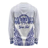 Personalised Queen Salote College Long Sleeve Shirt Kolisi Fefine 100th Anniversary Kupesi White LT14 - Polynesian Pride