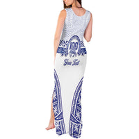 Personalised Queen Salote College Tank Maxi Dress Kolisi Fefine 100th Anniversary Kupesi White LT14 - Polynesian Pride