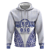 Personalised Queen Salote College Zip Hoodie Kolisi Fefine 100th Anniversary Kupesi White LT14 Zip Hoodie White - Polynesian Pride