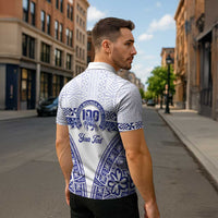 Personalised Queen Salote College Zipper Polo Shirt Kolisi Fefine 100th Anniversary Kupesi White LT14 - Polynesian Pride