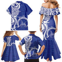 Personalised Queen Salote College Family Matching Mermaid Dress and Hawaiian Shirt QSC Est 1926 Ngatu Pattern LT14 - Polynesian Pride