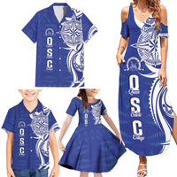 Personalised Queen Salote College Family Matching Summer Maxi Dress and Hawaiian Shirt QSC Est 1926 Ngatu Pattern LT14 - Polynesian Pride