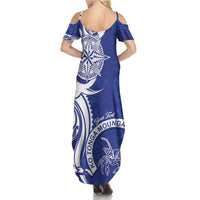 Personalised Queen Salote College Family Matching Summer Maxi Dress and Hawaiian Shirt QSC Est 1926 Ngatu Pattern LT14 - Polynesian Pride