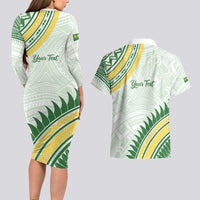 Personalised Samoa Ua Potopoto Couples Matching Long Sleeve Bodycon Dress and Hawaiian Shirt SUP Est 2025 Samoan Pattern LT14 - Polynesian Pride