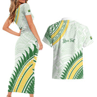 Personalised Samoa Ua Potopoto Couples Matching Short Sleeve Bodycon Dress and Hawaiian Shirt SUP Est 2025 Samoan Pattern LT14 - Polynesian Pride