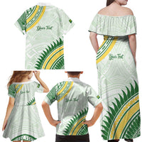 Personalised Samoa Ua Potopoto Family Matching Off Shoulder Maxi Dress and Hawaiian Shirt SUP Est 2025 Samoan Pattern LT14 - Polynesian Pride