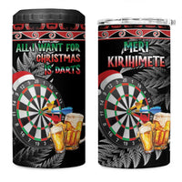 All I Want For Christmas Is Darts New Zealand 4 in 1 Can Cooler Tumbler LT14 One Size: 16 oz Black - Polynesian Pride
