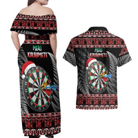 All I Want For Christmas Is Darts New Zealand Couples Matching Off Shoulder Maxi Dress and Hawaiian Shirt LT14 - Polynesian Pride