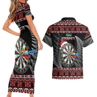 All I Want For Christmas Is Darts New Zealand Couples Matching Short Sleeve Bodycon Dress and Hawaiian Shirt LT14 - Polynesian Pride