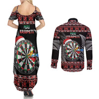 All I Want For Christmas Is Darts New Zealand Couples Matching Summer Maxi Dress and Long Sleeve Button Shirt LT14 - Polynesian Pride