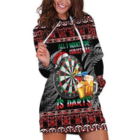 All I Want For Christmas Is Darts New Zealand Hoodie Dress LT14 Black - Polynesian Pride