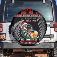 All I Want For Christmas Is Darts New Zealand Spare Tire Cover LT14 Black - Polynesian Pride