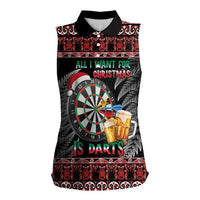 All I Want For Christmas Is Darts New Zealand Women Sleeveless Polo Shirt LT14 Female Black - Polynesian Pride