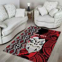 Personalised New Zealand Christmas Area Rug Meri Kirihimete Maori Wheku - Taniko Art LT14 - Polynesian Pride