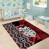 Personalised New Zealand Christmas Area Rug Meri Kirihimete Maori Wheku - Taniko Art LT14 - Polynesian Pride