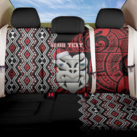 Personalised New Zealand Christmas Back Car Seat Cover Meri Kirihimete Maori Wheku - Taniko Art LT14 One Size Black - Polynesian Pride