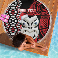 Personalised New Zealand Christmas Beach Blanket Meri Kirihimete Maori Wheku - Taniko Art LT14 - Polynesian Pride