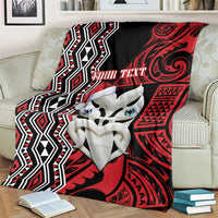 Personalised New Zealand Christmas Blanket Meri Kirihimete Maori Wheku - Taniko Art LT14 - Polynesian Pride