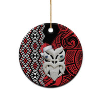 Personalised New Zealand Christmas Ceramic Ornament Meri Kirihimete Maori Wheku - Taniko Art LT14 - Polynesian Pride