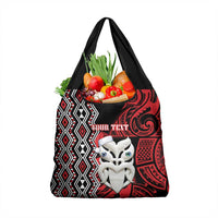 Personalised New Zealand Christmas Grocery Bag Meri Kirihimete Maori Wheku - Taniko Art LT14 1-pack One Size Black - Polynesian Pride