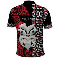 Personalised New Zealand Christmas Polo Shirt Meri Kirihimete Maori Wheku - Taniko Art LT14 - Polynesian Pride