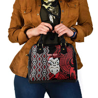 Personalised New Zealand Christmas Shoulder Handbag Meri Kirihimete Maori Wheku - Taniko Art LT14 - Polynesian Pride