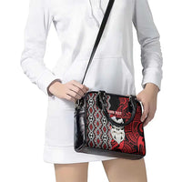 Personalised New Zealand Christmas Shoulder Handbag Meri Kirihimete Maori Wheku - Taniko Art LT14 - Polynesian Pride