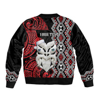Personalised New Zealand Christmas Sleeve Zip Bomber Jacket Meri Kirihimete Maori Wheku - Taniko Art LT14 - Polynesian Pride