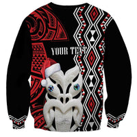 Personalised New Zealand Christmas Sweatshirt Meri Kirihimete Maori Wheku - Taniko Art LT14 - Polynesian Pride