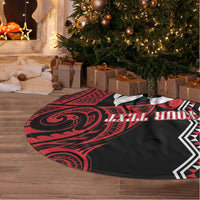 Personalised New Zealand Christmas Tree Skirt Meri Kirihimete Maori Wheku - Taniko Art LT14 - Polynesian Pride