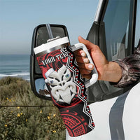 Personalised New Zealand Christmas Tumbler With Handle Meri Kirihimete Maori Wheku - Taniko Art LT14 - Polynesian Pride