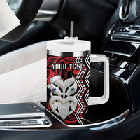 Personalised New Zealand Christmas Tumbler With Handle Meri Kirihimete Maori Wheku - Taniko Art LT14 - Polynesian Pride