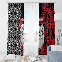 Personalised New Zealand Christmas Window Curtain Meri Kirihimete Maori Wheku - Taniko Art LT14 - Polynesian Pride