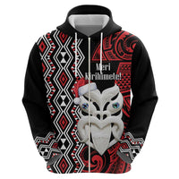 Personalised New Zealand Christmas Zip Hoodie Meri Kirihimete Maori Wheku - Taniko Art LT14 - Polynesian Pride