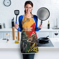 New Zealand and Australia ANZAC Day Apron Sliver Fern Kakapo With Golden Wattle Kangaroo LT14 - Polynesian Pride