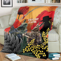New Zealand and Australia ANZAC Day Blanket Sliver Fern Kakapo With Golden Wattle Kangaroo LT14 - Polynesian Pride